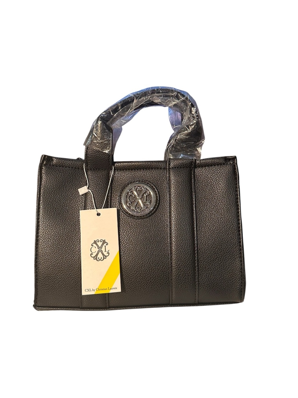 CXL by Christian Lacroix Vally Black Pebble Structured Tote